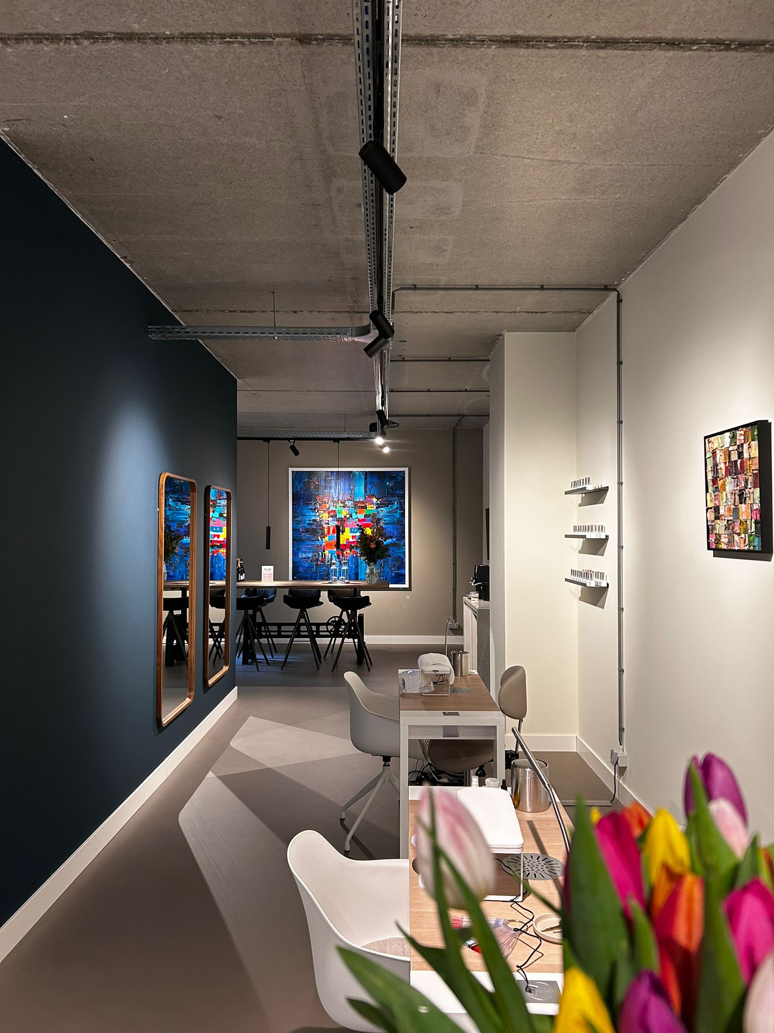 Blauw Natuurlijk salon sfeer